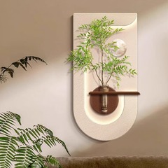 クリーム風水水耕緑植物玄関装飾絵画玄関正面ドア吊り絵画廊下通路の端造園壁画