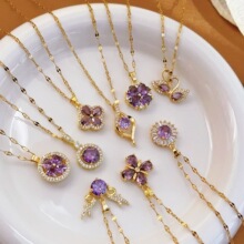 �䓲���ɫ�ٴ�r����Ů�18K��΢��ʯ���~���p����ɫ�i���