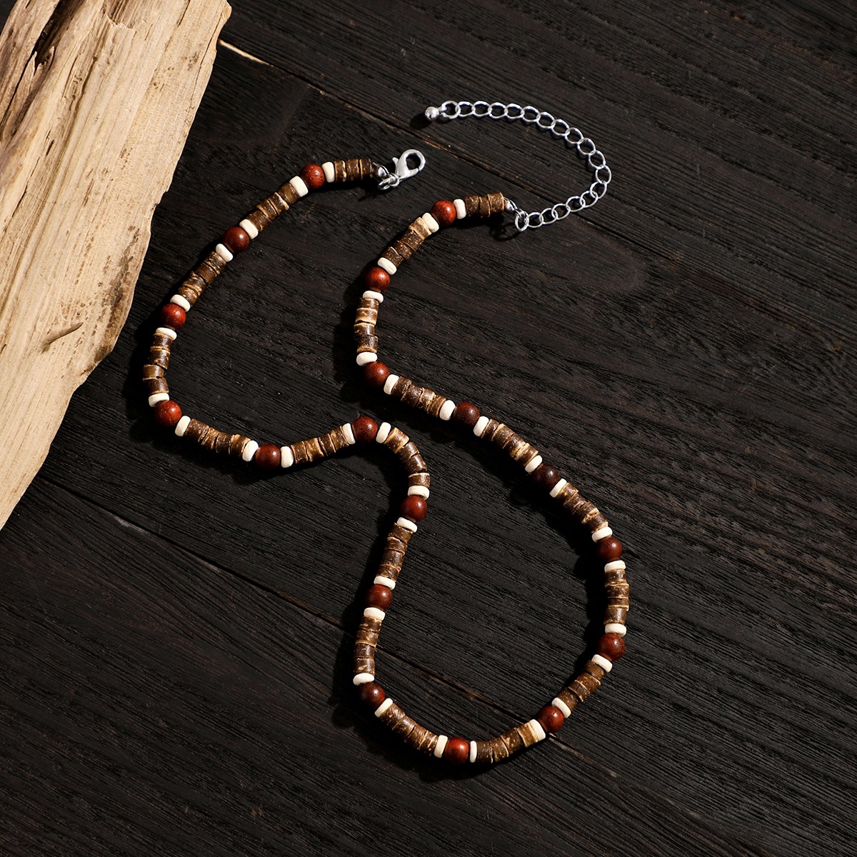 12g Weight Beads Pendant Material Necklace Classification Beads Chain Material 1 Piece Quantity Casual Occasion Wooden beads Material Geometric Pattern Men's Gender Beaded Design Basic Style Basic Geometric Wooden Beads Beaded Men's Necklace 9