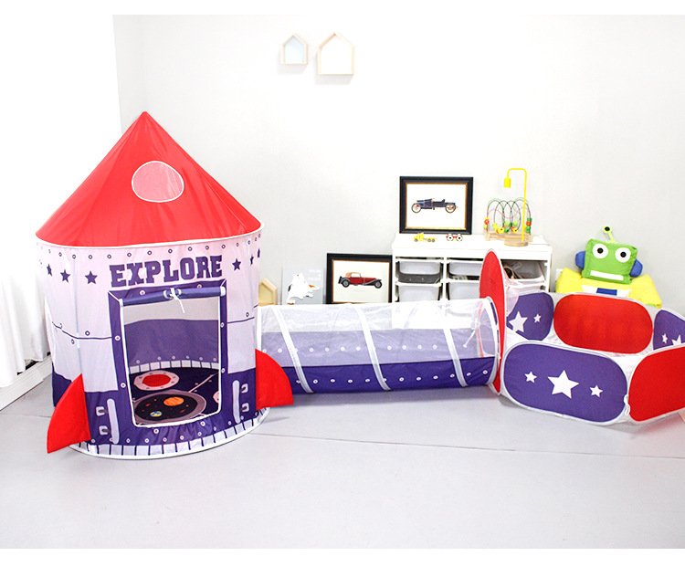 Set de Tienda de Juegos 3 en 1 para Niños Set de 3 Piezas de Poliéster Plegable para Interior