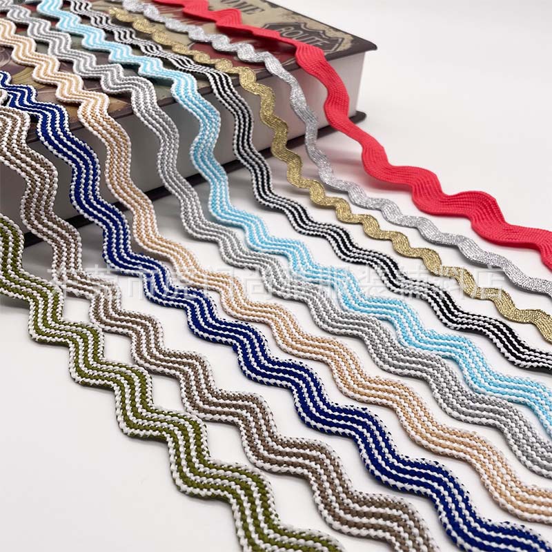 Spot Wholesale Polyester Two-Colorful Wavy Belt Clothing Accessories Colorfulful S Belt Outwear Pillow Bag Sailor Belt