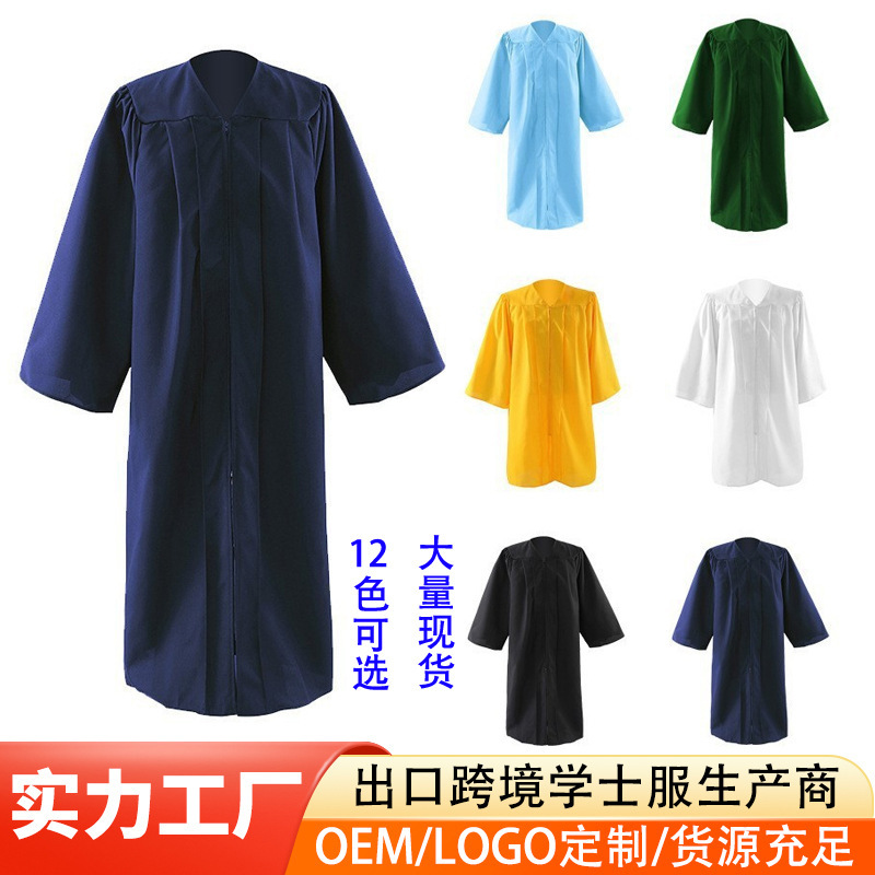 2026 New American-Style Academic Gowns for Graduation Ceremonies, Woven Single Gowns for Phd and Master's Degrees, Available in Multiple Colors for Wholesale 2026 New American-Style Academic Gowns for Graduation Ceremonies, Woven Single Gowns for Phd and Master's Degrees, Available in Multiple Colors for Wholesale