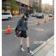 in stock ~ grape mother with the same training shoes women 2025 new contrast casual wind lace-up stitching casual Forrest Gump shoes
