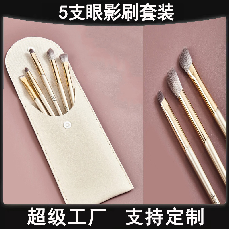 Cangzhou eye shadow cepillo conjunto de cepillo de maquillaje de cuchilla cepillo de línea de ojos cepillo de detalle de sombra de nariz cepillo 5 herramientas de maquillaje mayorista