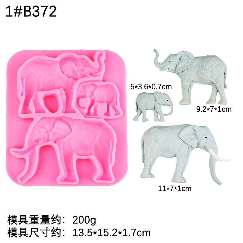 Jirafa africana elefante león bricolaje chocolate decoración de pastel de fondant decoración de galletas hornear molde de silicona