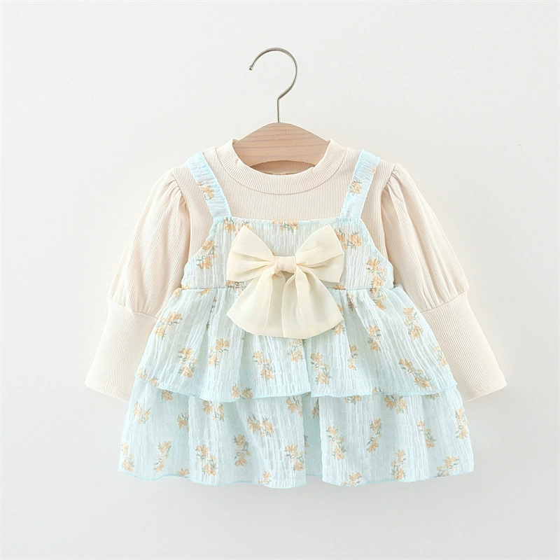 (Cross-border trading), spring cute long-sleeve girl's, bodysuit, fashionable girl's skirt, dress, 2023 collection