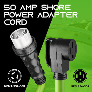GEARIT 50 Amp Shore Power-NEMA SS2-50P to 14-50R Adapter Line