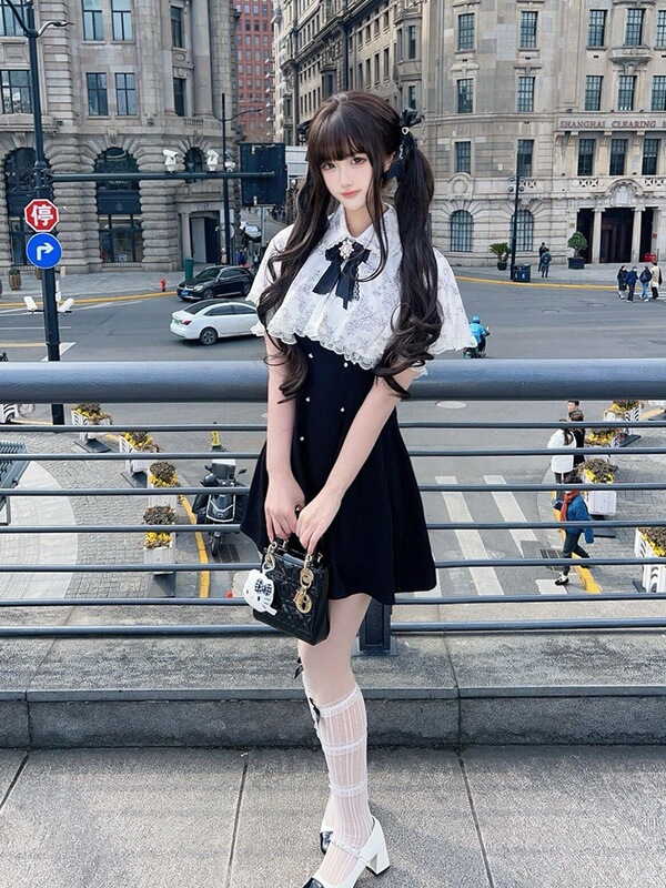 Japanese-Style Rojita Elegant Mass-Produced Design-Inspired Cape Dress for Women in Summer