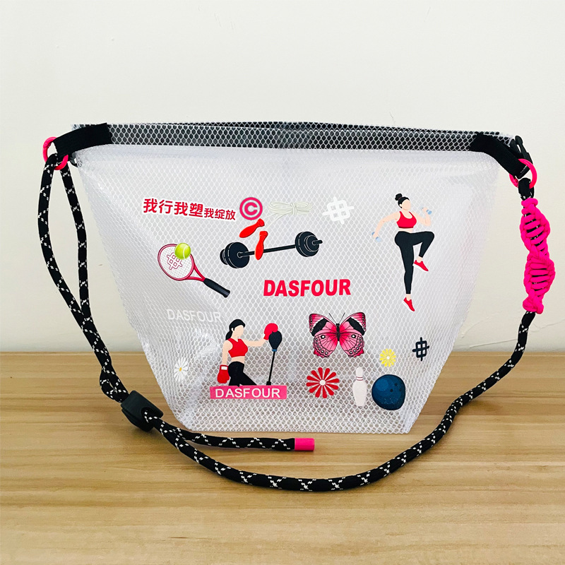 Can be worn crossbody, transparent, waterproof, portable, large-capacity storage bag, suitable for outdoor sports, swimming, waterproof bag, music festival souvenir