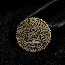世纪全视之眼徽章光明胸针复古金属创意礼物背包口袋帽子服饰装饰