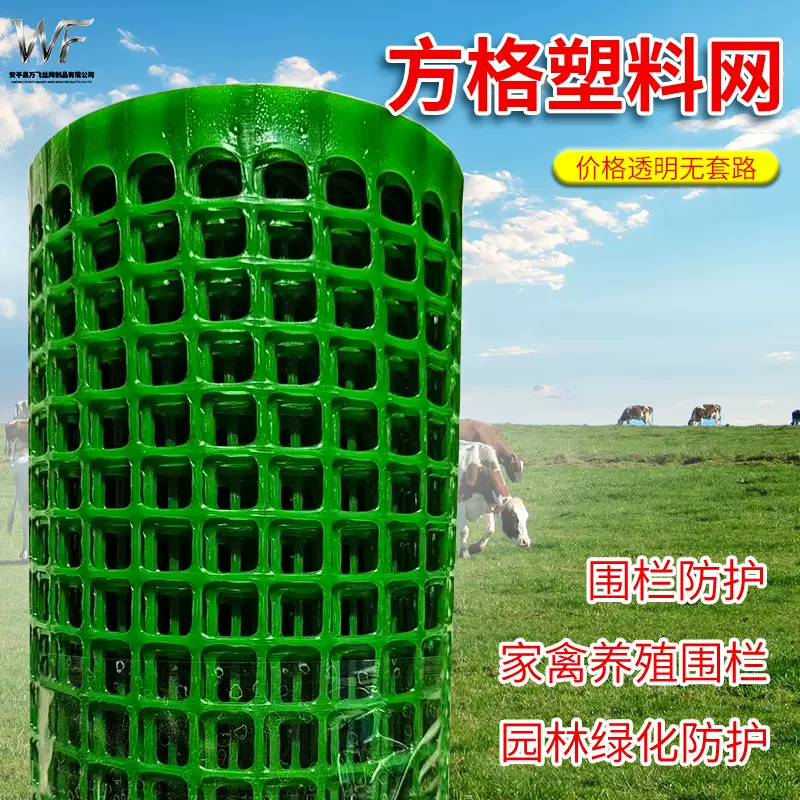加厚一级料耐老化绿色方格塑料网塑料格栅网塑料围栏网加厚塑料网