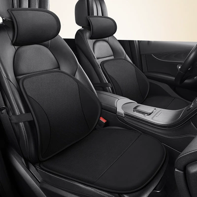 Breathable Seat Cushion Car Seat Cushion Truck Seat Car Lumbar Support Cushion Summer Sandwich Office Lumbar Support Cushion (Waist support) - late-night-black-headrest