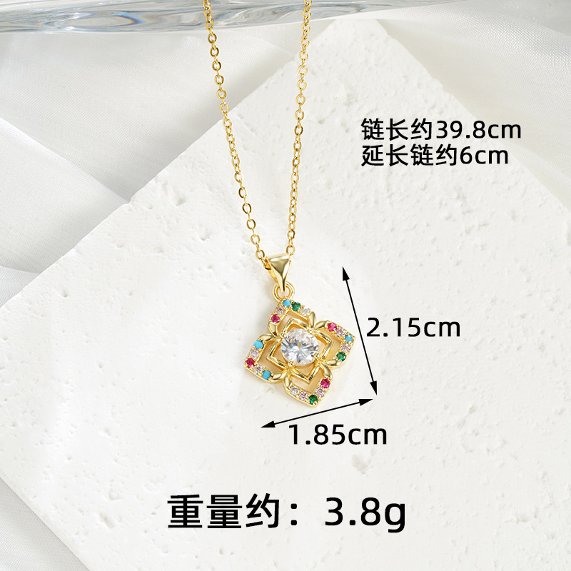 Collar de oro de arena transfronteriza de Vietnam ligero de lujo diamantes huecos pendientes de flores mujeres joyas de alto nivel de estilo europeo