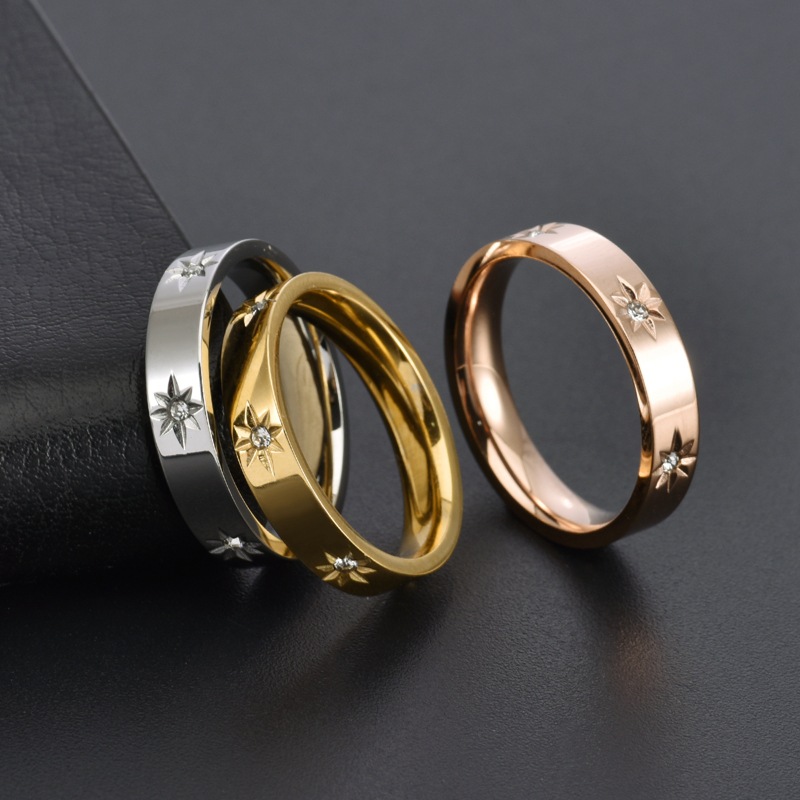 All Seasons Season Women's Gender Real Gold Plated Geometric 304 Stainless Steel Simple Style Classic Style Waterproof Non Tarnish Rings