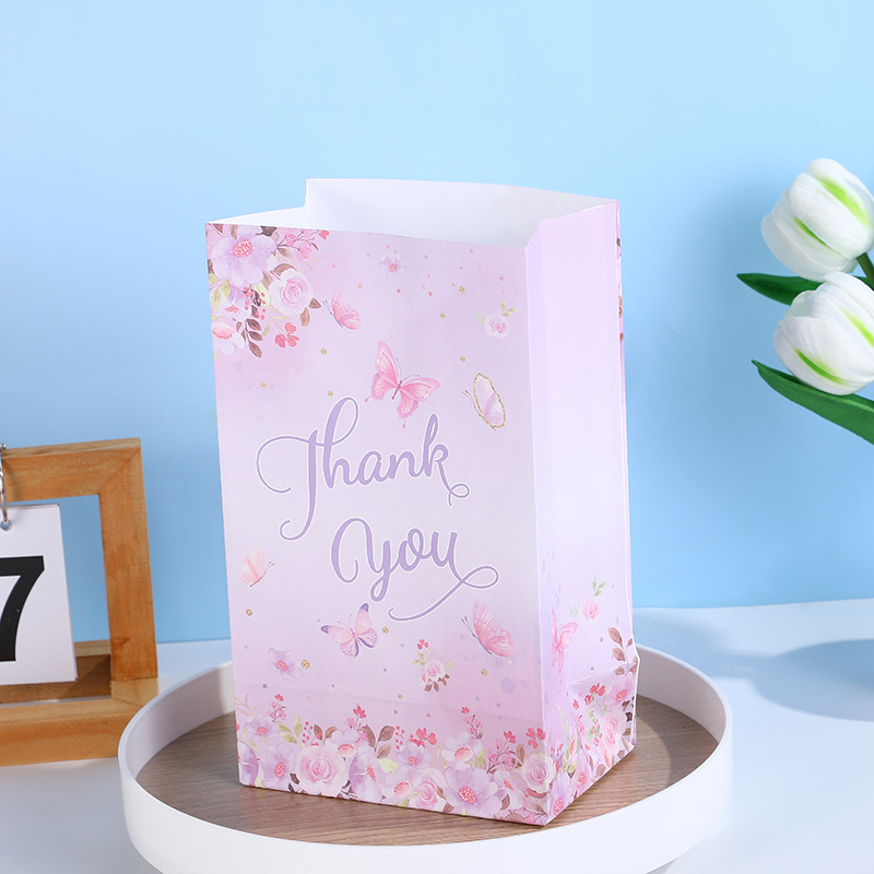 Rosa mariposa impresa bolsa de papel de regalo romántico creativo regalo de vacaciones bolso de embalaje de regalo rectangular image 10