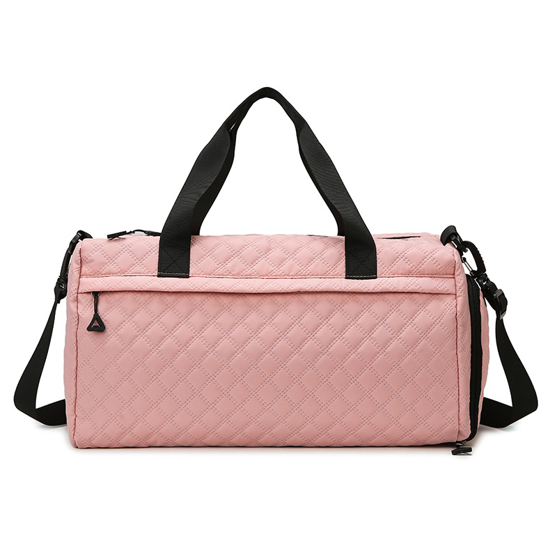 Bolso de viaje de separación seco y húmedo de gran capacidad de rombo nuevo transfronterizo, bolsa de yoga de fitness, bolsa de equipaje de embarque de corta distancia