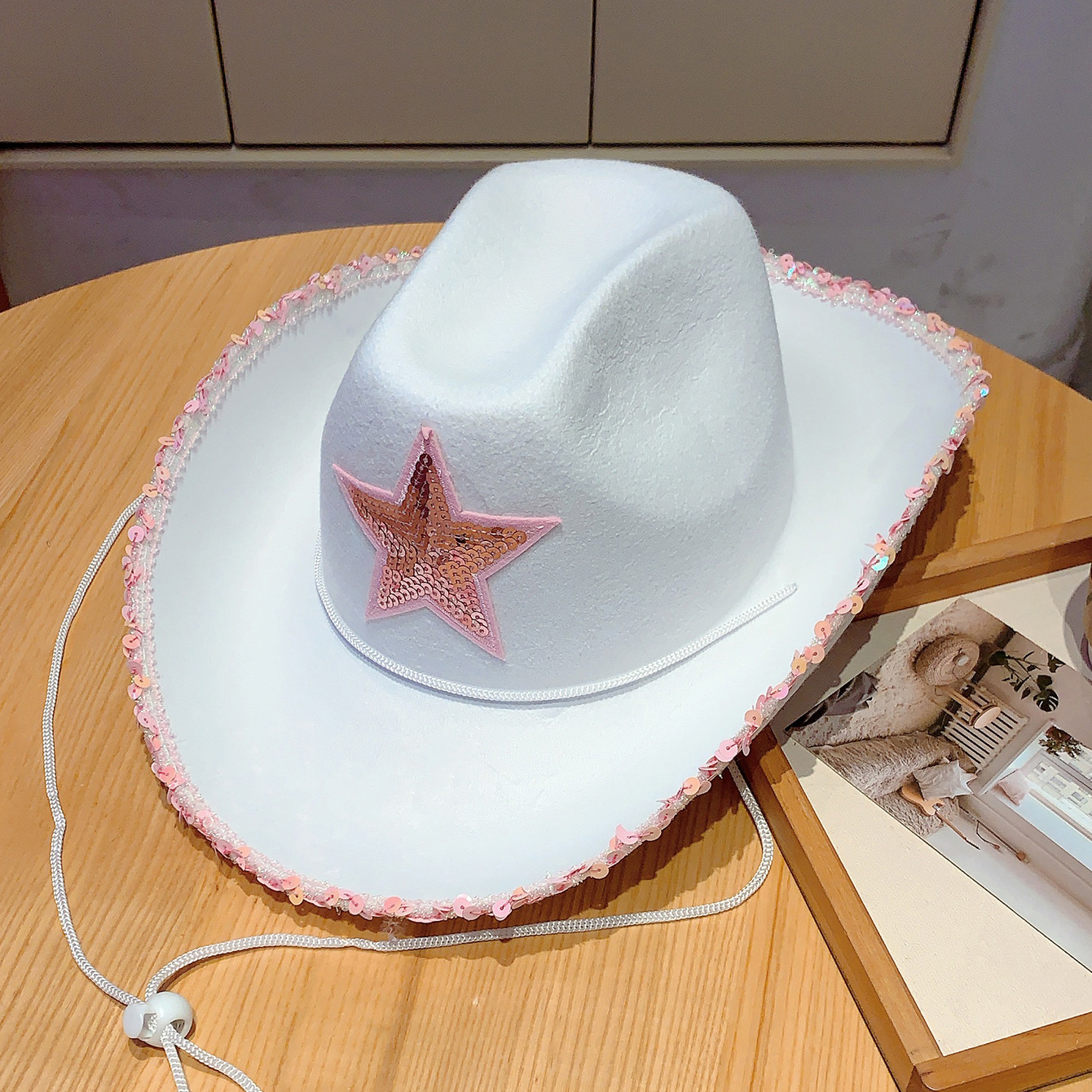 Summer Clearance Dick Cowboy Stage Performance Role Play Caribbean Pirate Captain Five-Pointed Star Frayed Hat_voghion.com