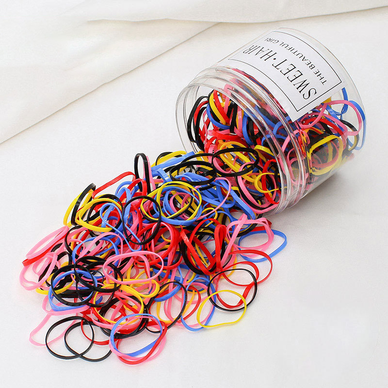 Cuerdas de cabeza de color mujeres negras coreanas niños lindos espesar banda de goma desechable toque de cabello red de pelo anillo