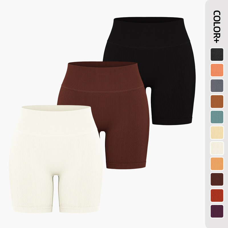 Seamless Thread European and American Yoga Pants High Waist Fitness Pants Sports Running Yoga Shorts leggings