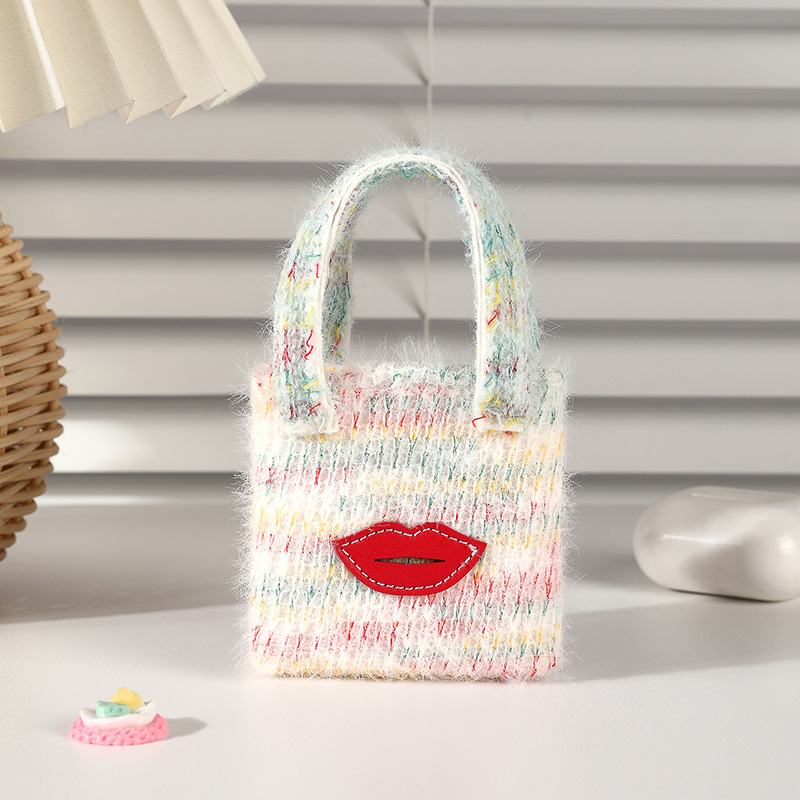 Bolso de almacenamiento de auriculares de felpa mini estilo explosivo de comercio exterior, modelo portátil para mujer, almacenamiento de cosméticos de alto valor