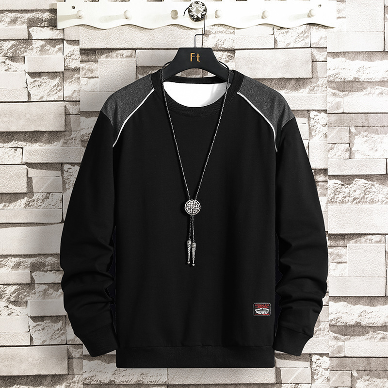 Otoño y invierno de 2020 nueva chaqueta de color sólido suelta camiseta de manga larga camiseta de hombre chaqueta de gran tamaño tendencia de hombre t