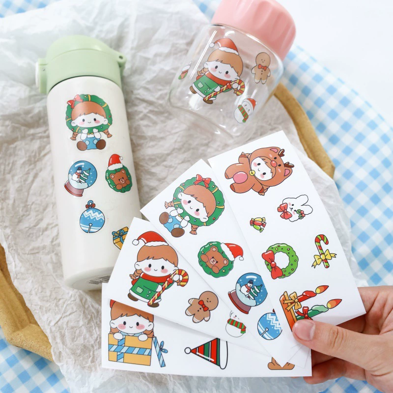 Чашка для воды стикер подарок милый стикер ручной счет стикер украшения Рождественская серия Ручной счет Материал стикер оптом