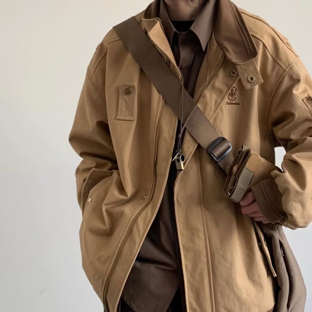 Japanese retro design autumn jacket for men and women