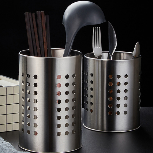 Stainless steel chopstick holder kitchen small tools tableware chopstick cage fork knife scissors holder with holes for draining and storage