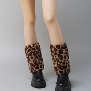 Mao Mao Socks Leopard Print Fur Boots Socks Millennial Spice Girls Pile Socks fleece-lined Thickened Socks Harajuku Style Mid-tube Socks for Women