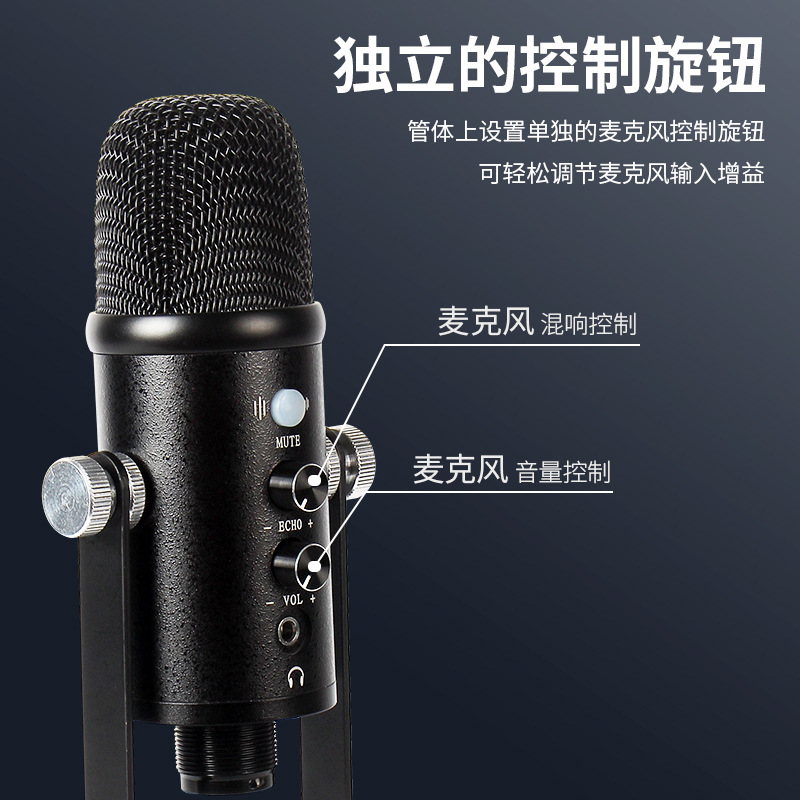 USB condenser microphone high-definition noise reduction voice-over audiobook recording equipment novel narration mobile phone computer microphone