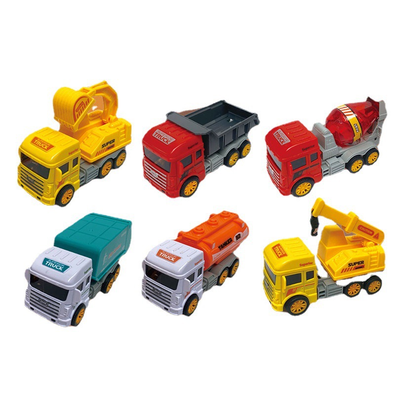 Camión de ingeniería inercial para niños, excavadora de juguete, grúa, mezclador, camión de transporte, modelo de automóvil para niños al por mayor