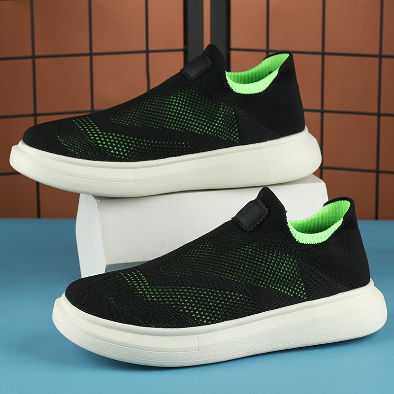 Zapatos de los hombres del verano transpirable nuevo vuelo de malla tejida superficie versátil zapatilla de deporte de los hombres zapatos casuales de moda zapatos de los hombres