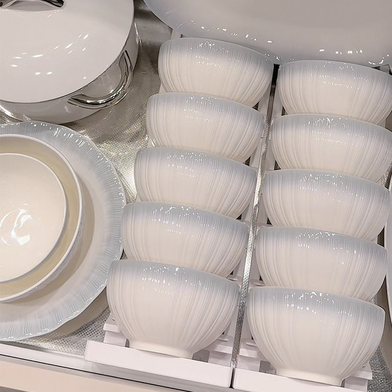 Ceramic Bowl and Plate Set for Home Use, Thickened Bowls and Plates, Underglaze Color Tableware, Bowl and Plate Combination, Bowl and Chopsticks, Housewarming Gift