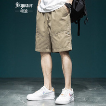 夏季工装短裤男士新款潮牌ins宽松直筒休闲裤日系大码男装五分裤