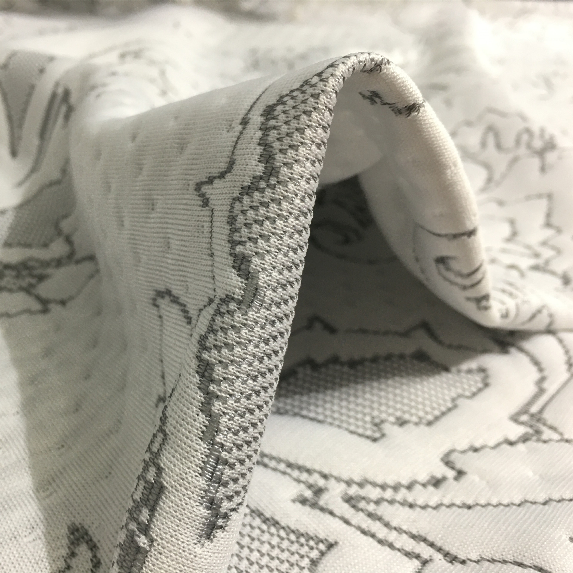 [Fábrica de origen] 300 g de tela de colchón de hoja de rama unilateral tela de colchón jacquard de punto image 2