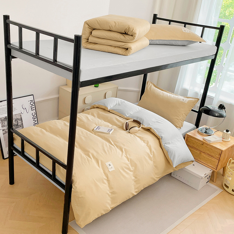 Dormitorio de estudiantes Conjunto de algodón de seis piezas Ropa de cama para estudiantes universitarios Algodón Tres juegos para estudiantes Ropa de cama de apoyo de 90*200