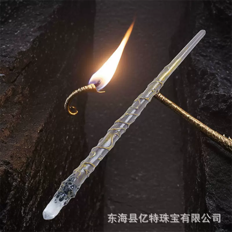 天然水晶原石魔法权杖 wiccan复古仙女棒 半宝石水晶手杖配件批发