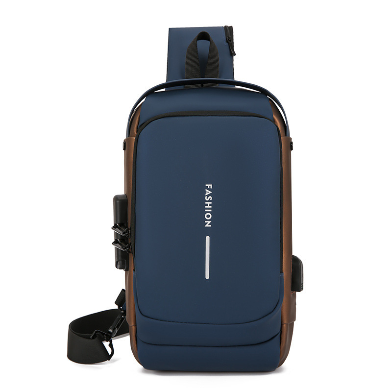 Men's Chest Bag with Password Lock, Anti-Theft Cycling Bag, Casual Outdoor Running Travel Waist Bag, Single Shoulder Crossbody Sports Backpack