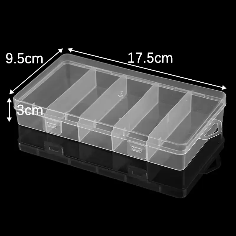 长方形塑料路亚假饵料盒渔具饰品五格盒子新款挂钩收纳盒PP包装盒