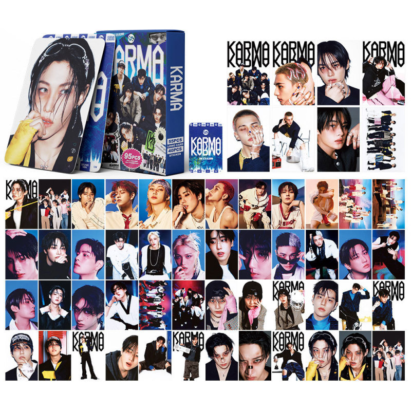 95pcs新款SK男团小卡贴纸 SKIDS新专KARMA收藏LOMO卡 DIY涂鸦贴纸|undefined