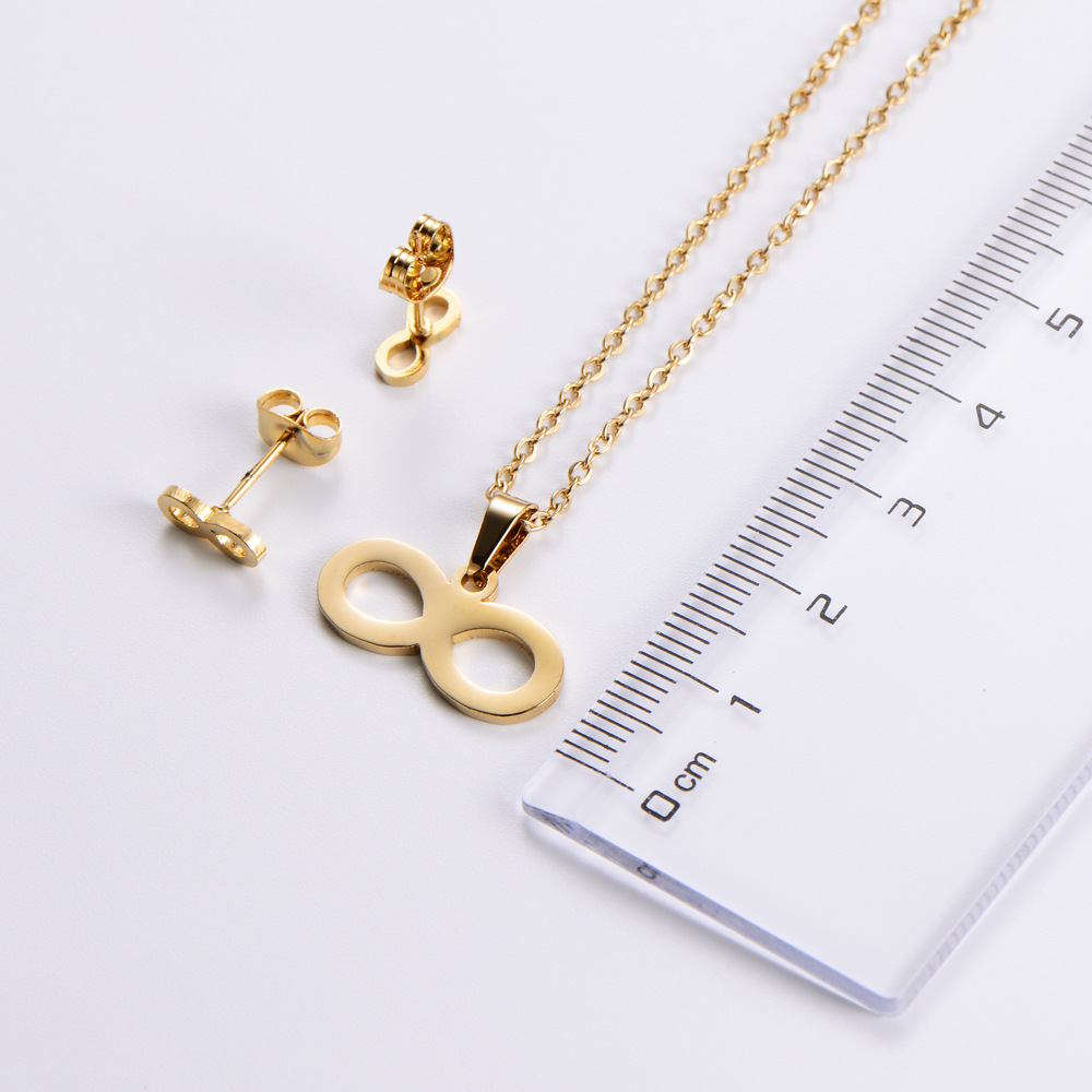 Simple Pig Nose Clavicle Chain Earrings Set Wholesale Nihaojewelry