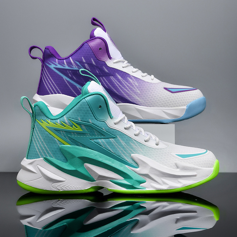 Cross-Border Yuanyang Basketball Shoes for Men, Mesh High-Top Sports Shoes, New Models for Primary and Secondary School Students, Training and Competition Shoes for Women