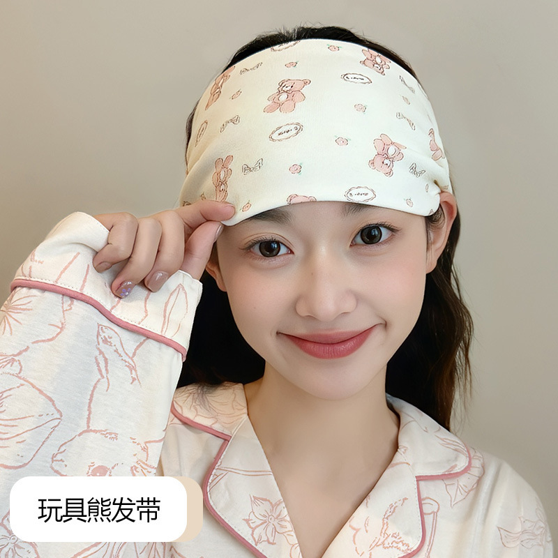 Jingqi 産後帽子夏薄い純綿マタニティ帽子防風額保護産後大きな頭囲産後帽子ターバンヘッドバンド|undefined