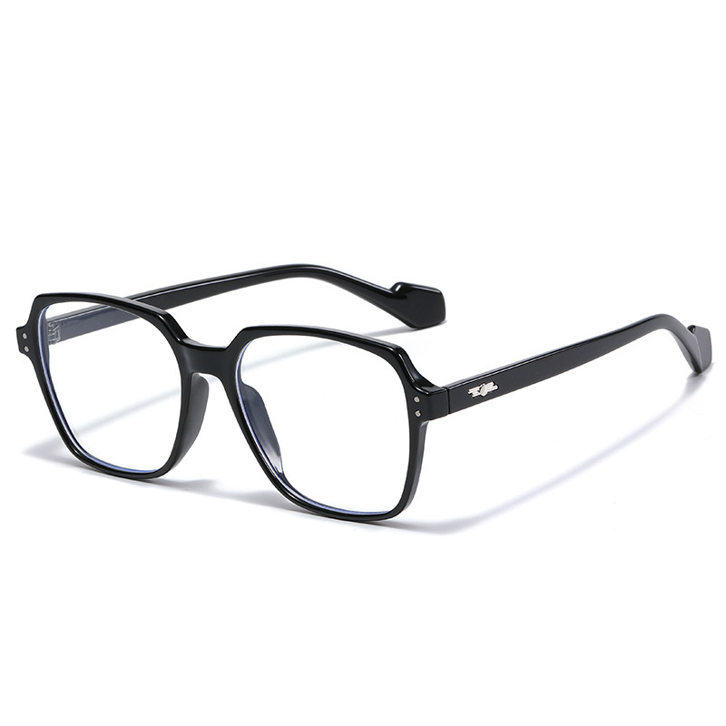 2022 New GM plain glasses black frame flat mirror for men and women anti-blue large frame myopia mirror frame