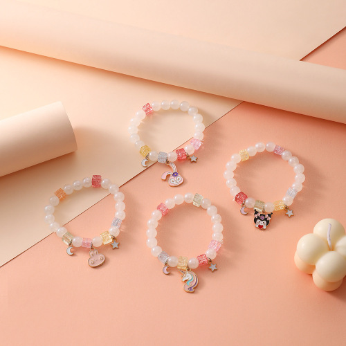 Yiwu Small Commodity Bracelet Jewelry Korean Fresh and Sweet Culomi Crystal Beads Children's Student Bracelet Women's Wholesale