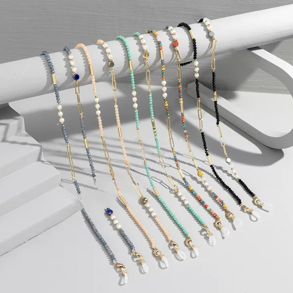 Factory direct Korean color chain mask chain fashion Anti-lost glasses lanyard European and American jewelry spot wholesale