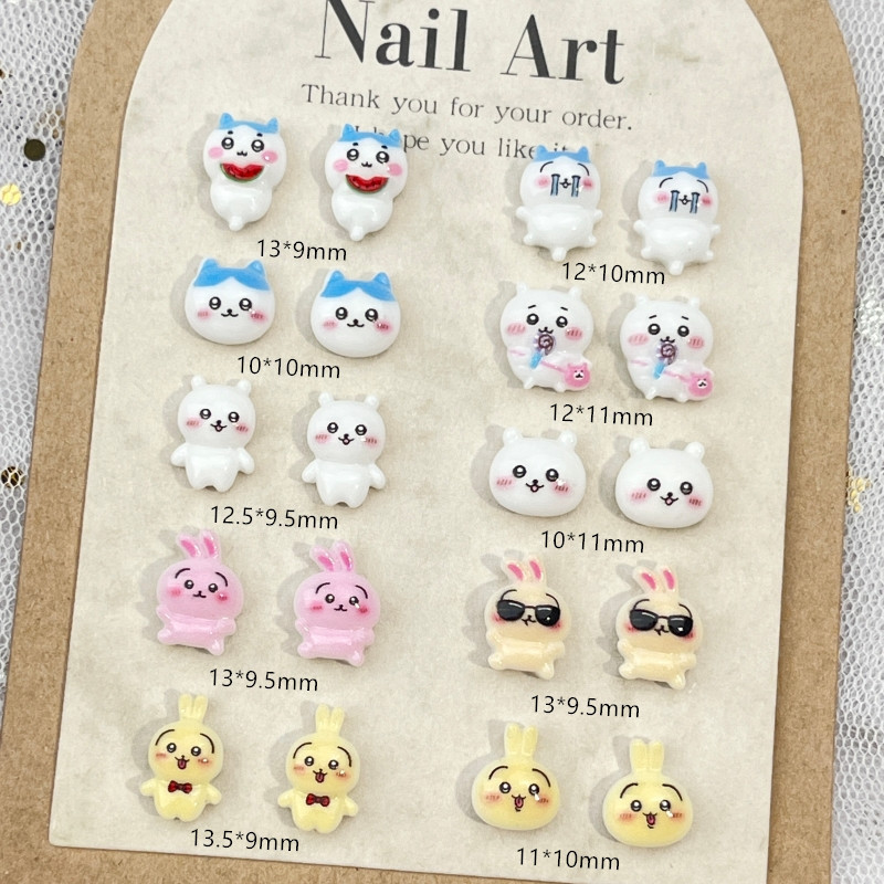 New Japanese Cute Cartoon Nail Art Accessories Cute Three-Dimensional Jiyika Wow Cartoon Character Resin Nail Accessories