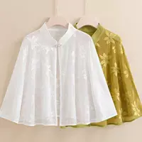 Cheongsam Шаль снаружи солнцезащитный крем рубашка летняя тонкая куртка из ледяного шелка короткая ретро плащ с юбкой