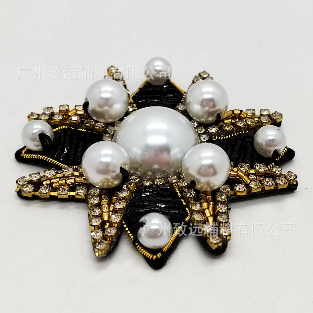 Nuevo y popular accesorio vintage de perlas y flores con diamantes de imitación para vestidos de novia, diademas, ropa DIY y accesorios para el cabello. image 1