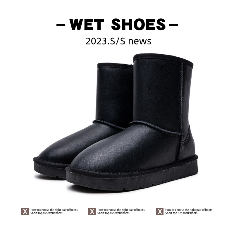 Extra Large Size Men's Shoes Winter Velvet Warm Snow Boots Windproof Short Boots Office Antifreeze Cotton Shoes